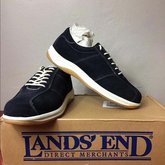 Lands' End Shoes - Lands’ End Blue Suede sneakers women’s 7.5 NEW